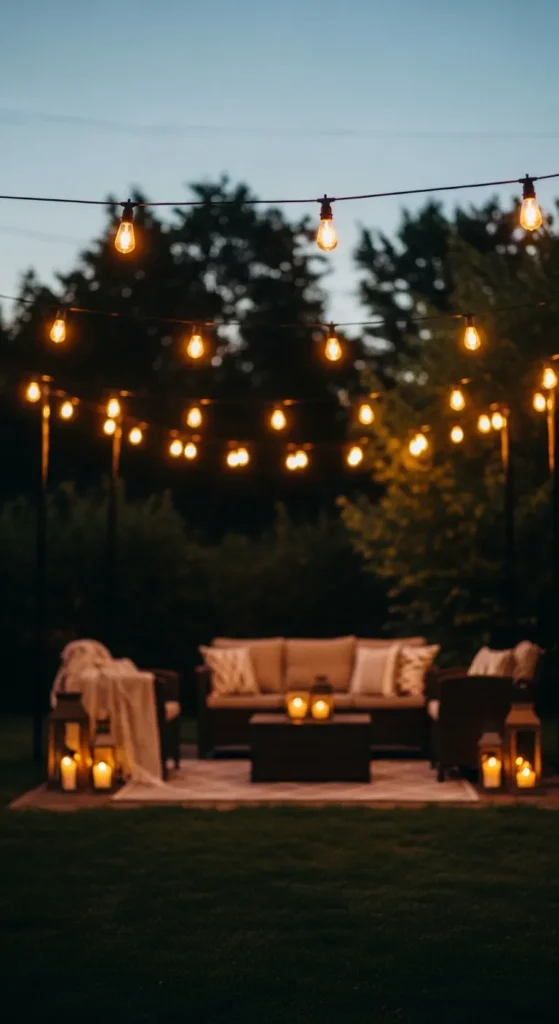 DIY String Light Canopy