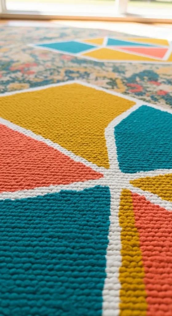 DIY Thrift Store Rug Reimagined with Fabric Paint