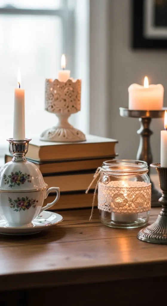 DIY Upcycled Thrift Store Candleholders