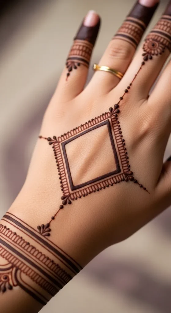 Diamond-Shaped Mehndi Design