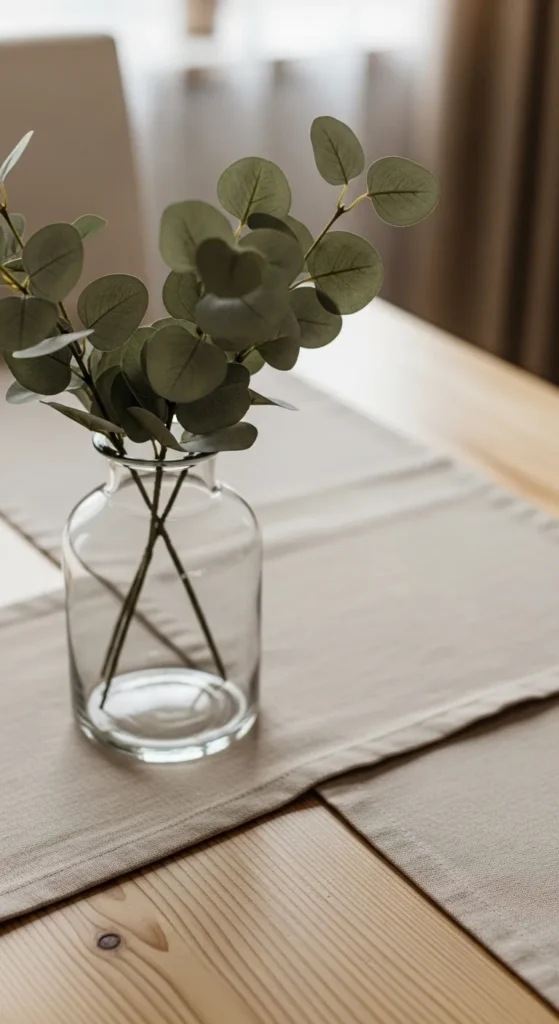 Dried Eucalyptus in a Glass Vase