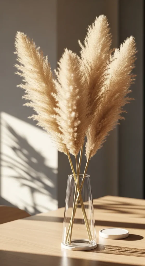 Dried Pampas Grass in a Tall Vase
