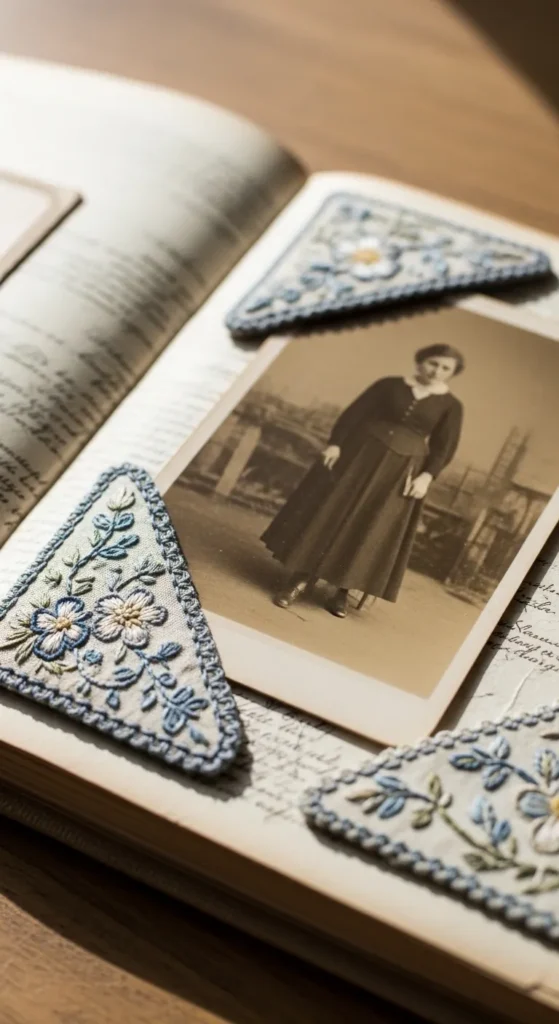  Embroidered Photo Corners