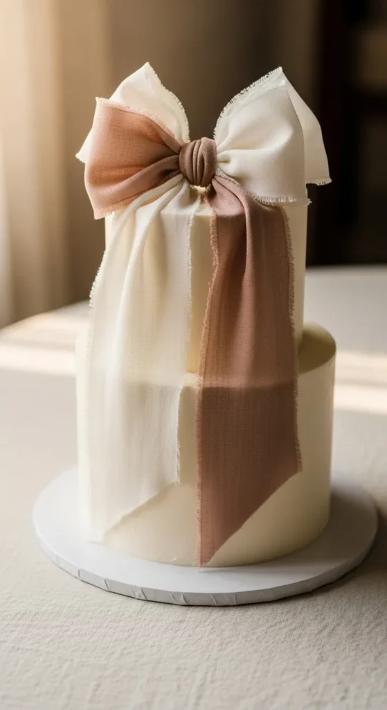  Fabric Bow Cake Accents