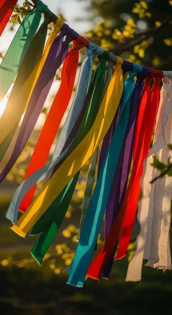 Fabric Ribbon Tree Garland