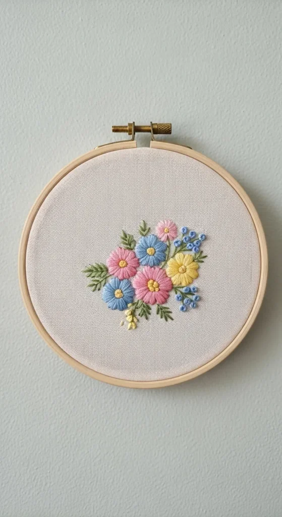 Floral Embroidery Hoop Art