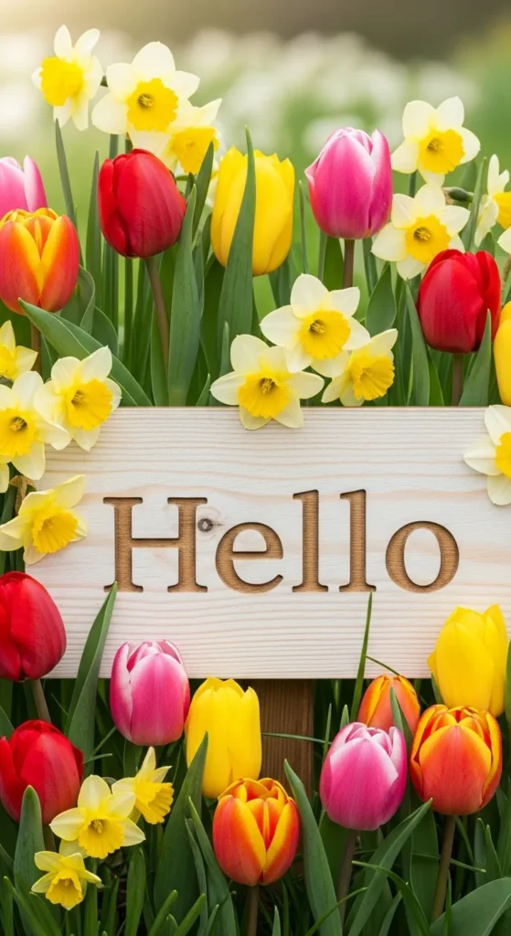 Floral “Hello” Sign