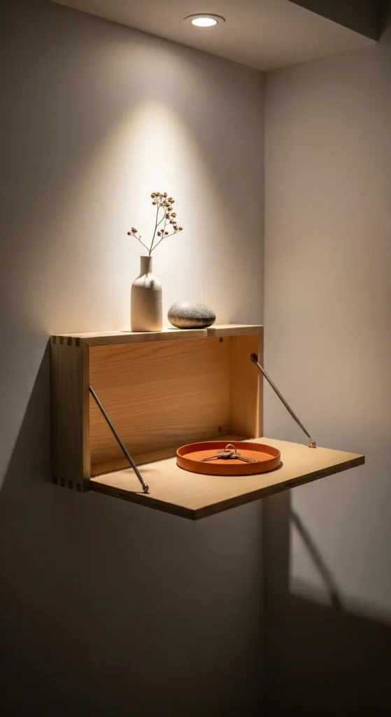 Fold-Down Wall Shelf