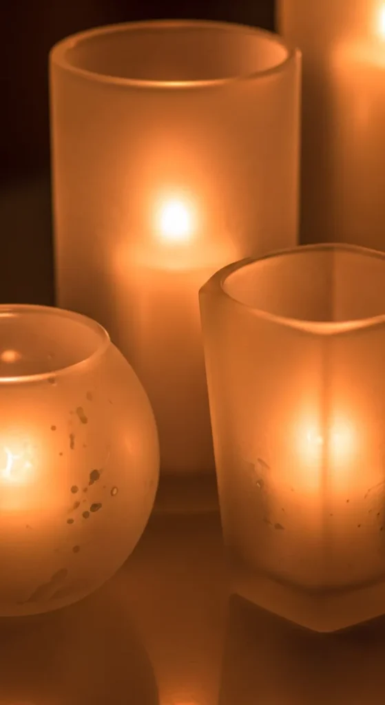 Frosted Glass Candle Holders