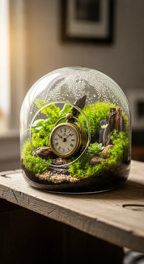 Glass Terrarium Clocks