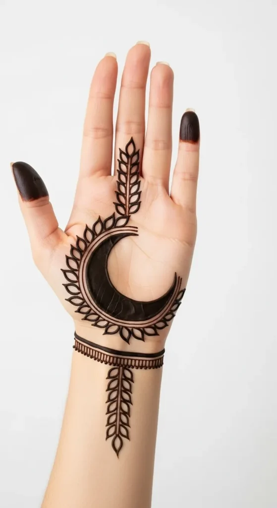 Half Moon and Leaves