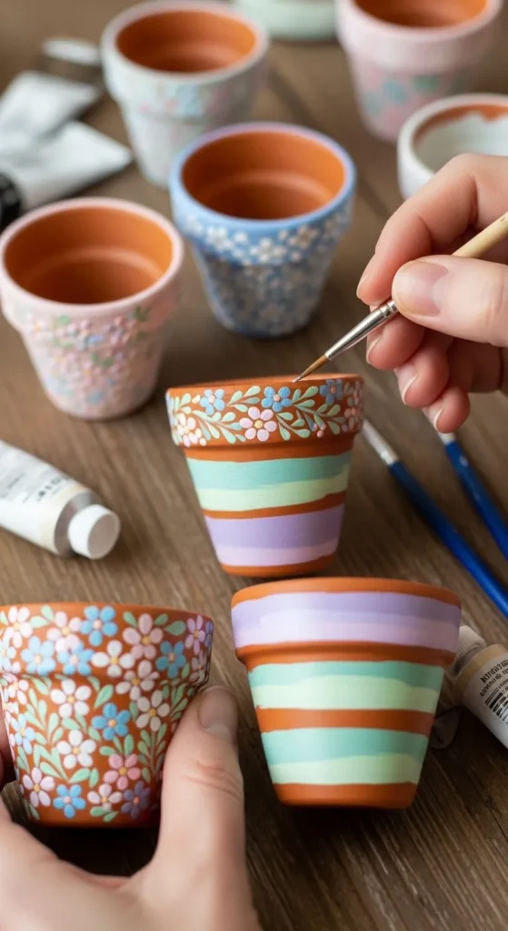 Hand-Painted Flower Pots