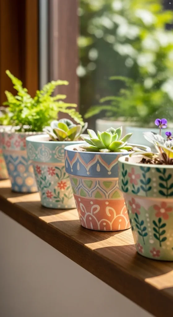 Hand-Painted Plant Pots