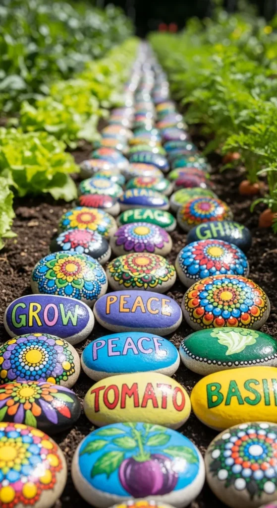Hand-Painted Rock Garden Markers