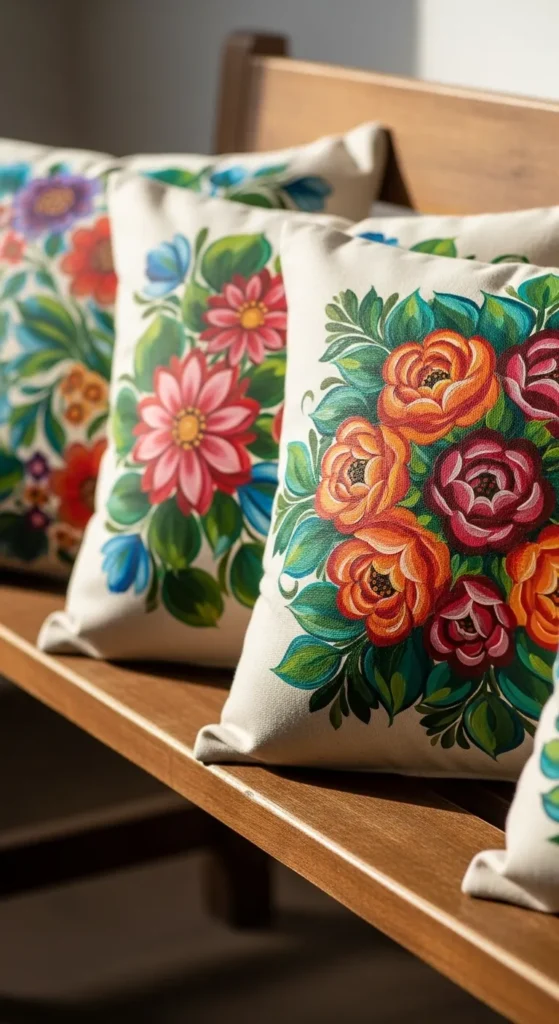 Hand-Painted Throw Pillows