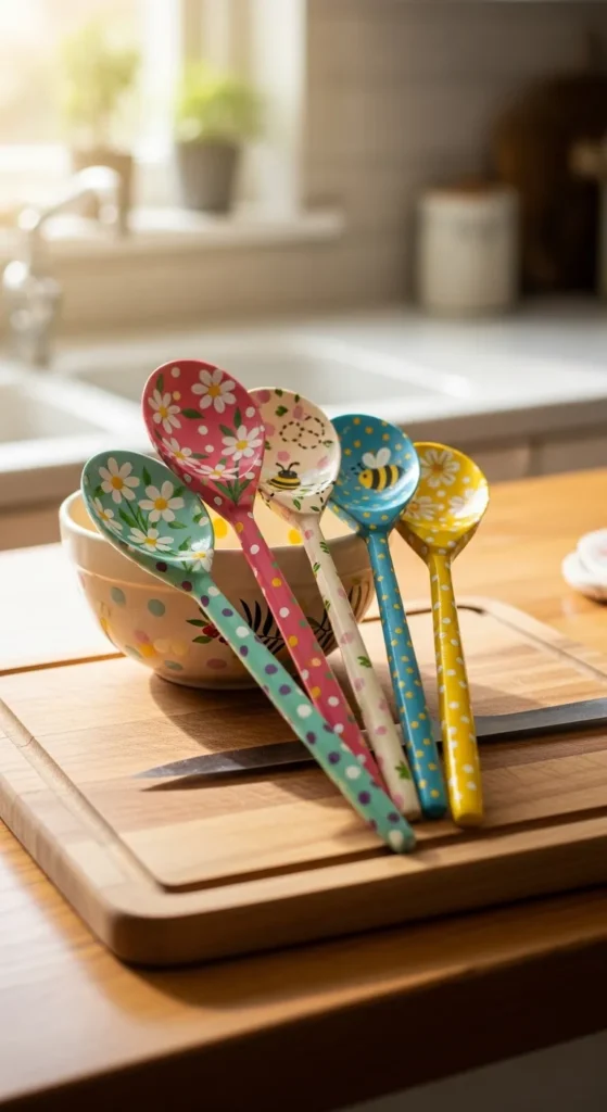  Hand-Painted Wooden Spoons