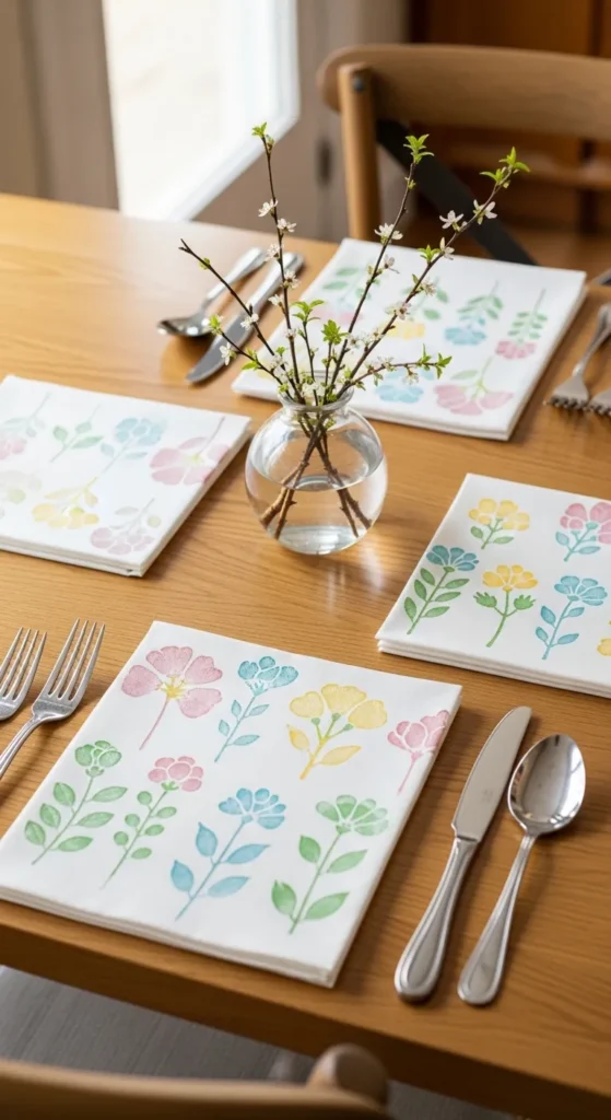 Hand-Stamped Napkins