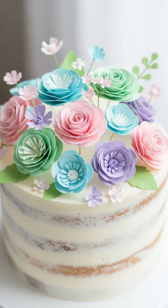  Handmade Paper Flower Picks