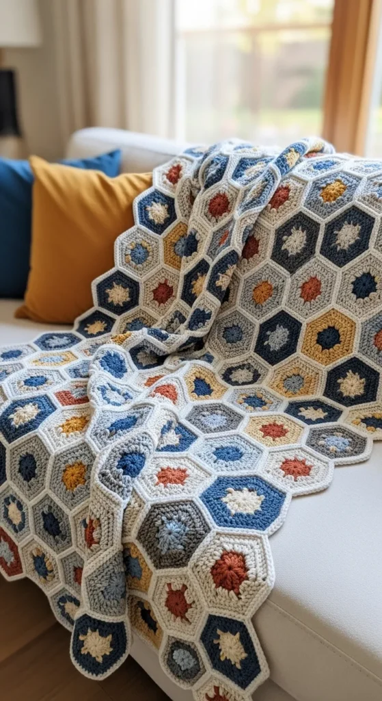 Hexagon Crochet Blanket