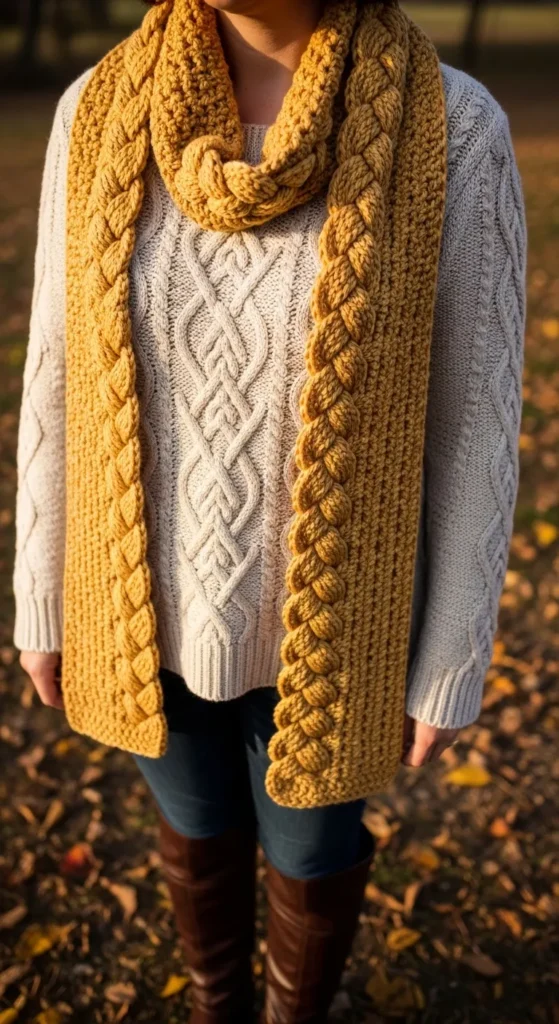 Infinity Scarf with Braided Edges