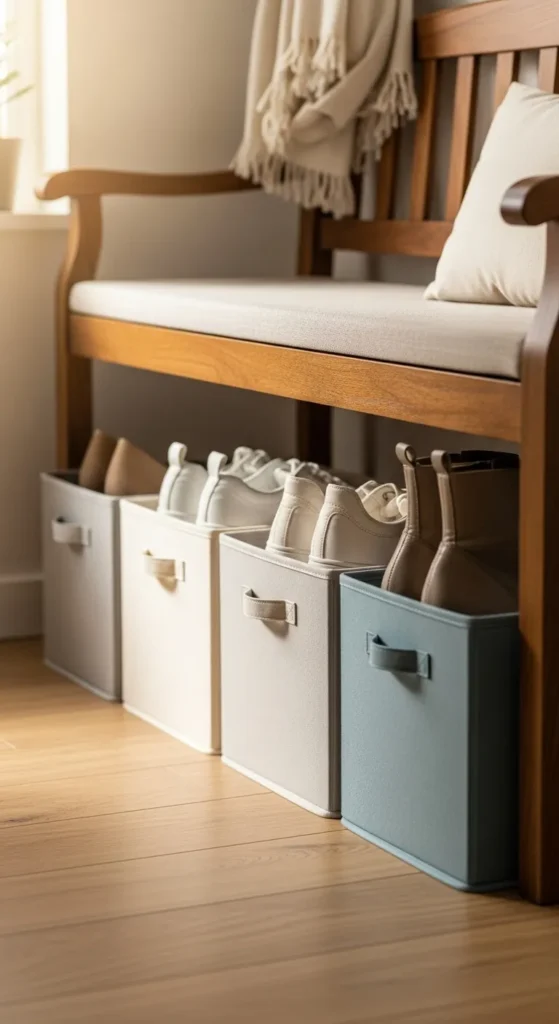 Labeled Storage Bins for Shoes