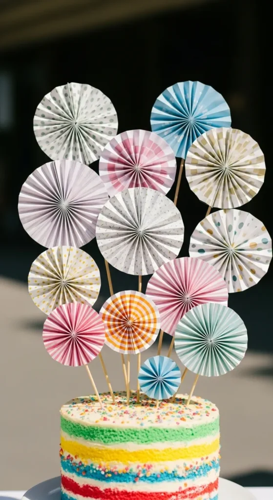  Layered Paper Fan Toppers