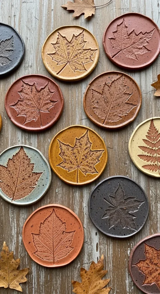 Leaf Imprint Coasters