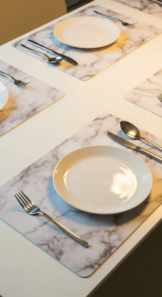Marble-Print Vinyl Placemats