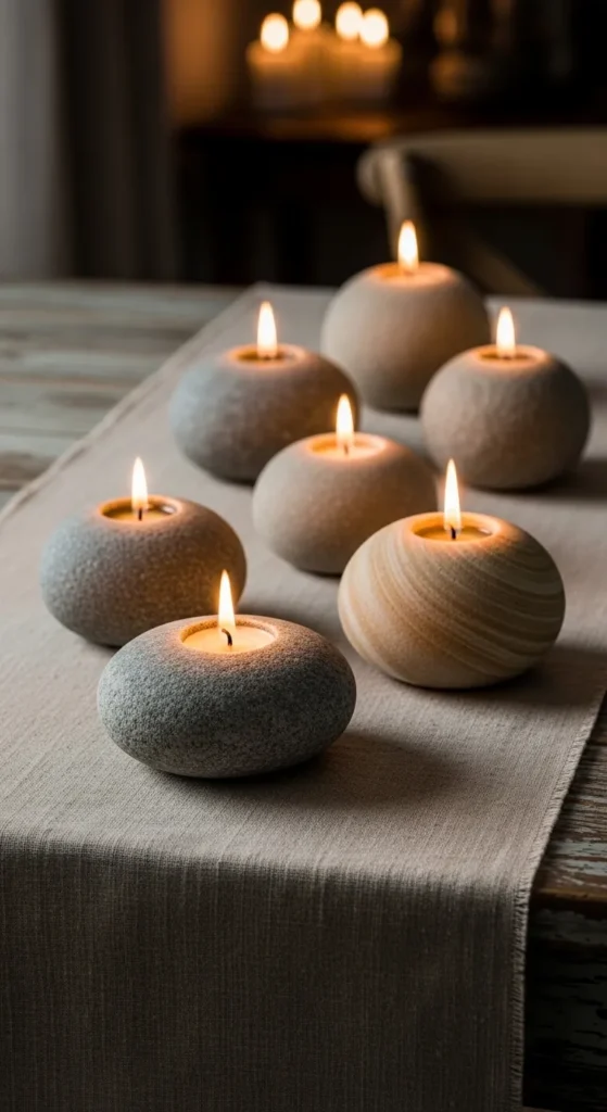 Minimalist Stone Candlesticks