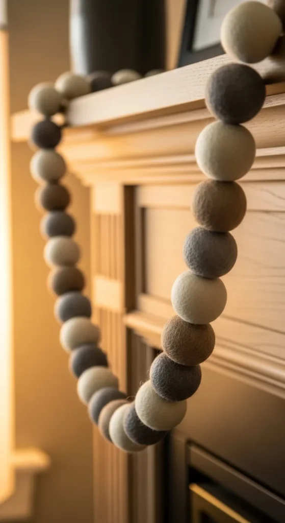  Neutral Felt Balls Garland