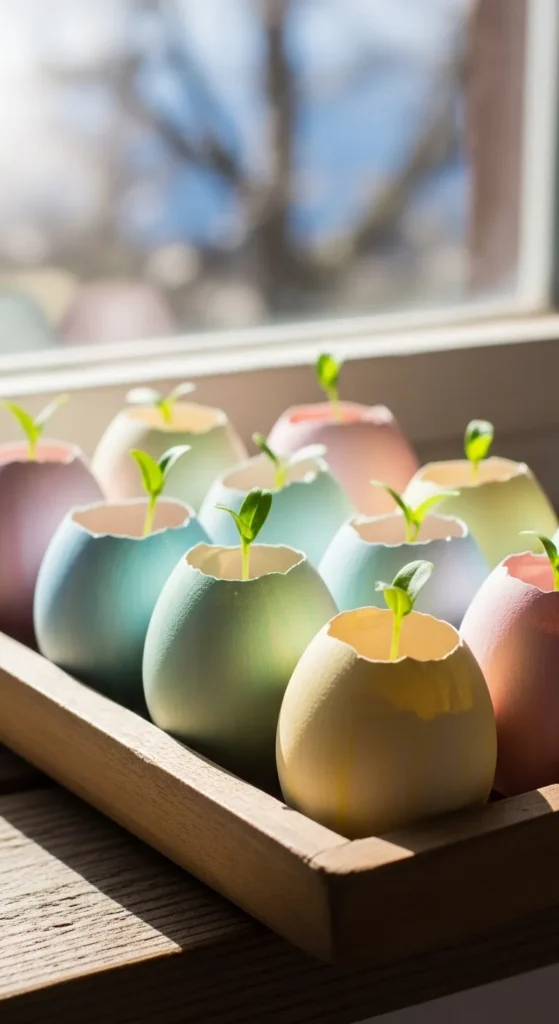  Painted Eggshell Planters