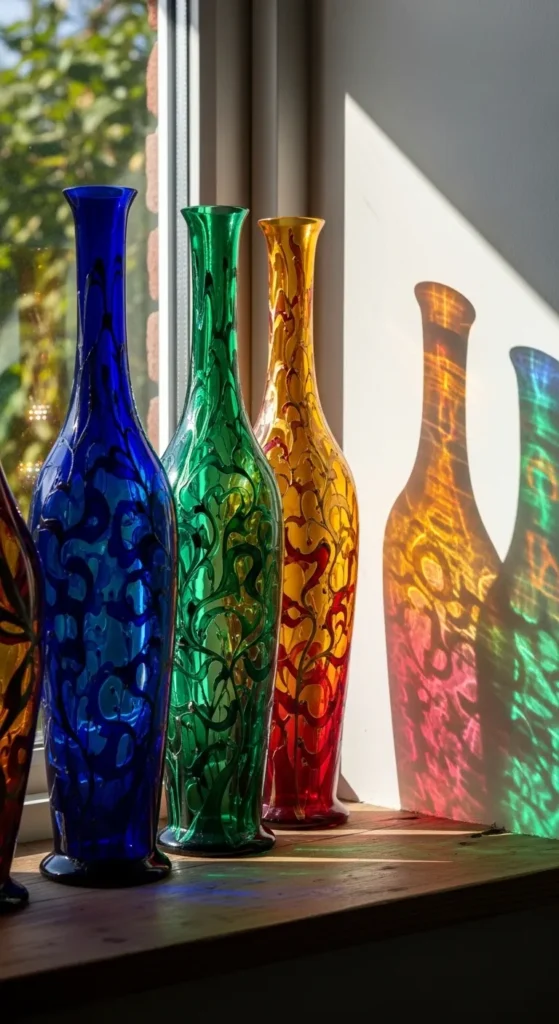 Painted Glass Vases