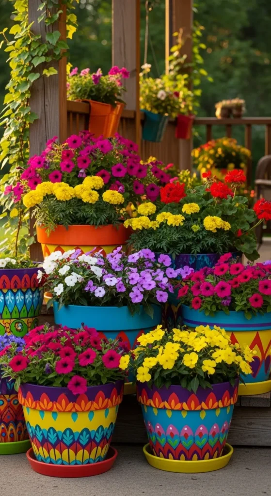 Painted Outdoor Planters