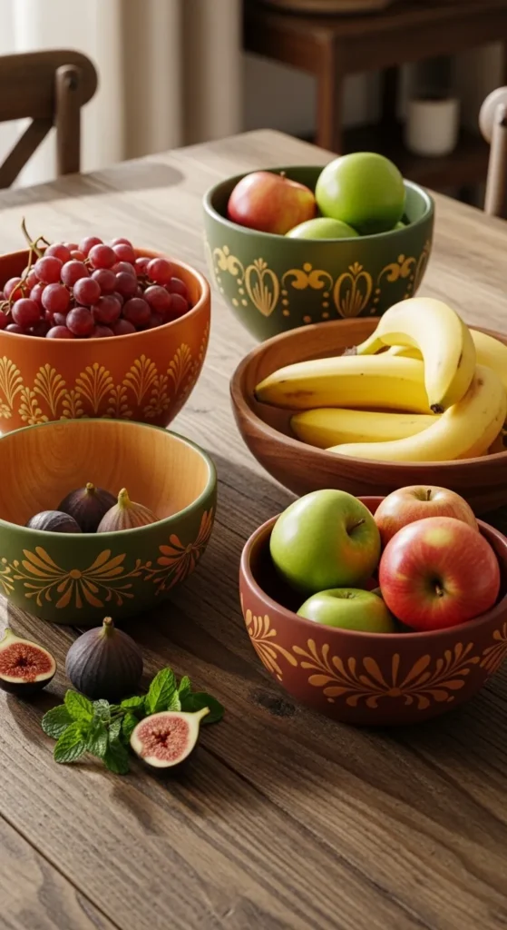  Painted Wooden Bowls