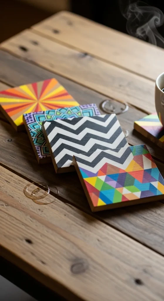  Painted Wooden Coasters