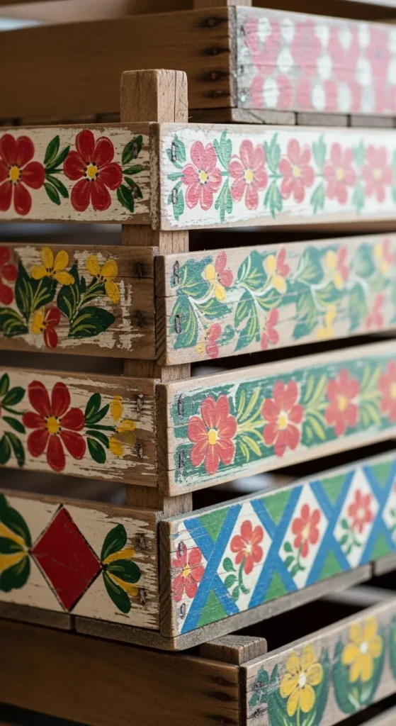 Painted Wooden Crates