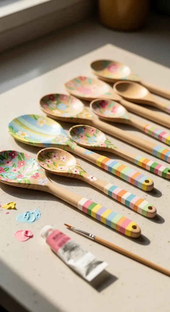 Painted Wooden Spoons
