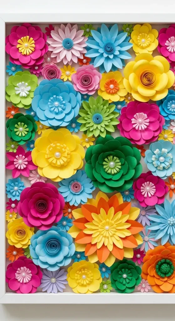 Paper Flower Collage Frames