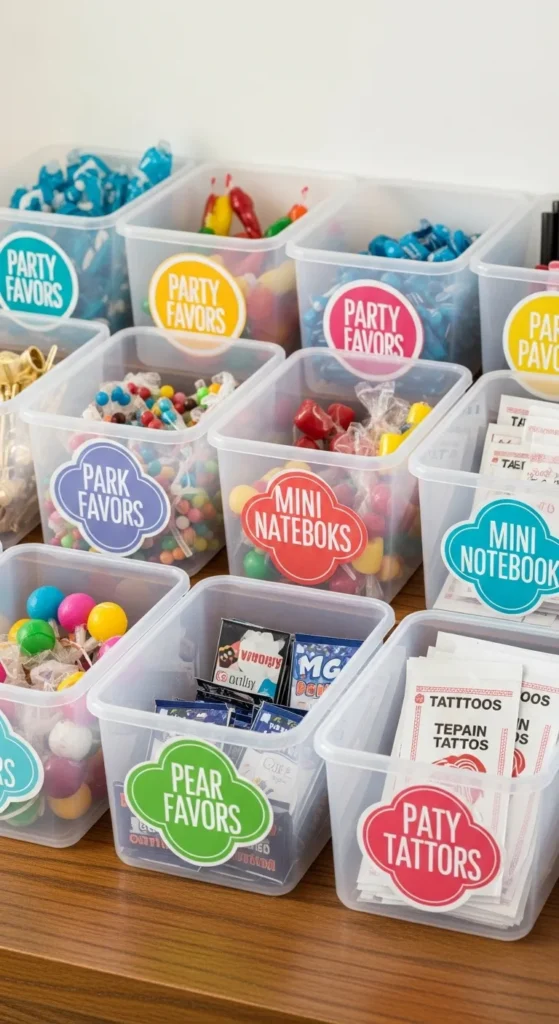 Party Favor Sorting Stickers