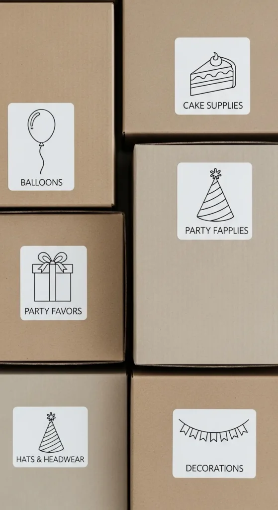 Party Supply Inventory Stickers