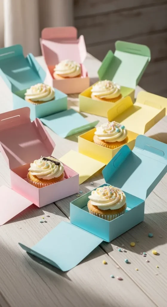 Pastel Folding Bakery Boxes