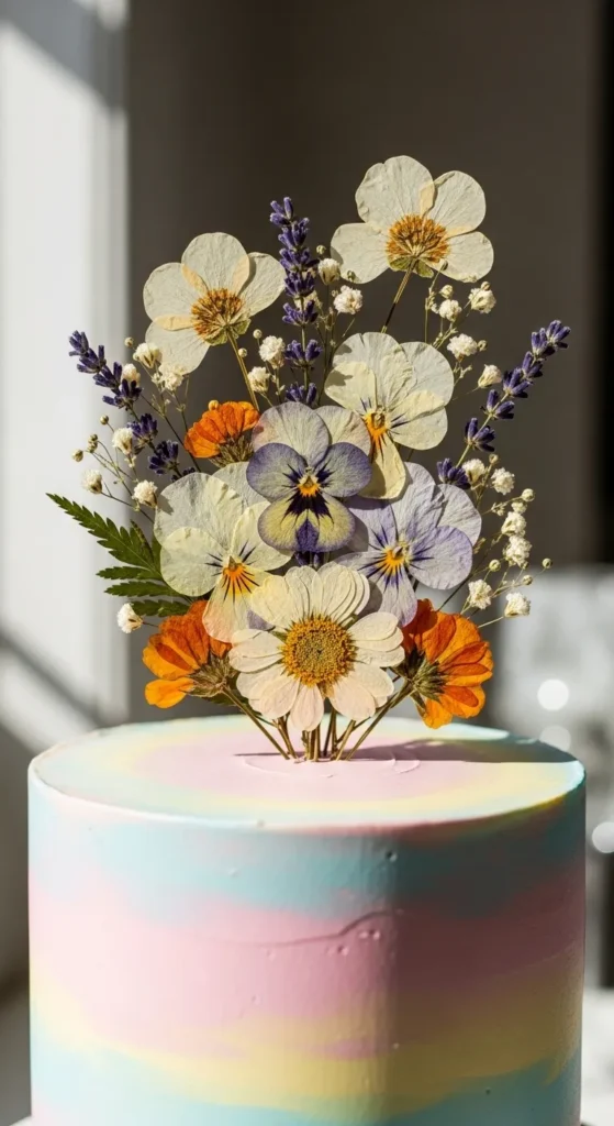 Pressed Floral Cake Picks