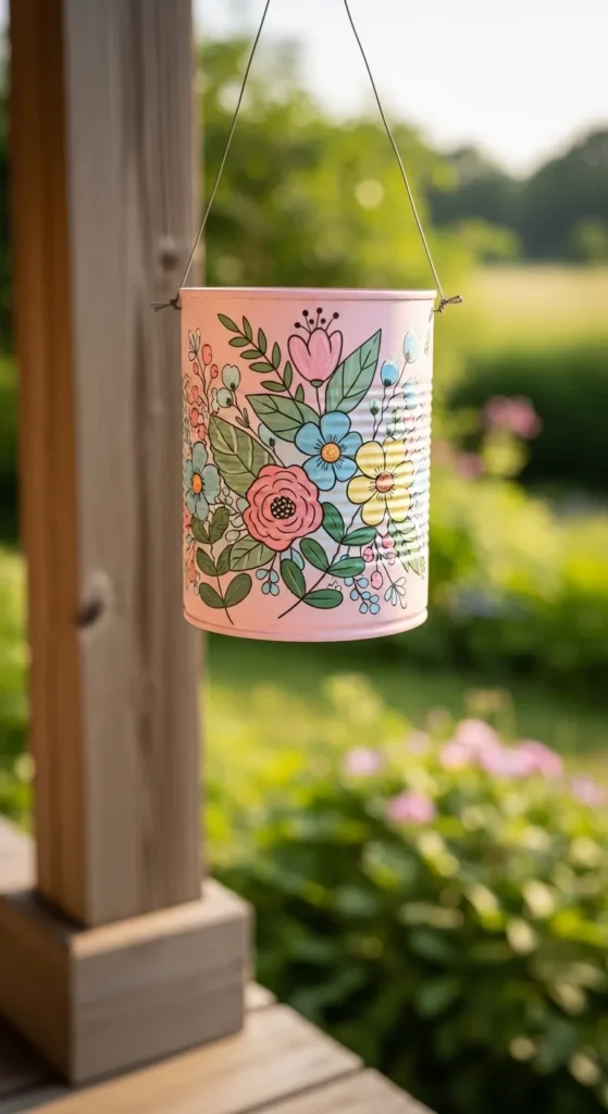 Recycled Tin Can Spring Sign