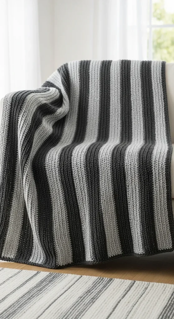 Ribbed Crochet Blanket