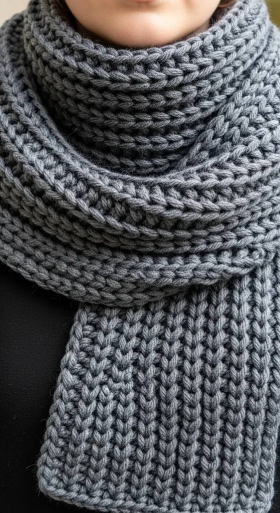 Ribbed Crochet Scarf
