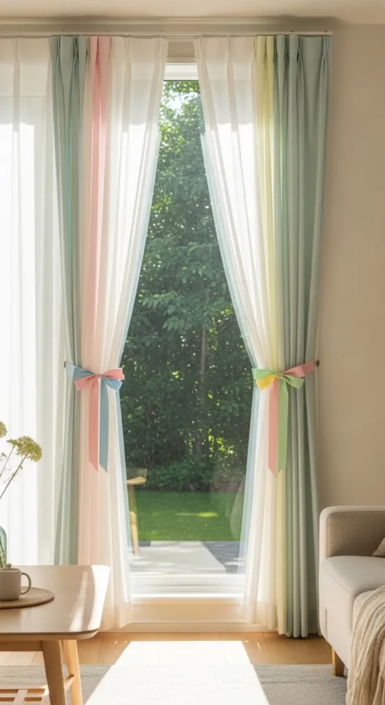 Ribbon-Wrapped Curtain Tiebacks