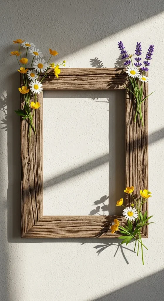 Rustic Wooden Floral Frames