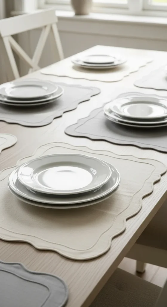 Scalloped Edge Fabric Placemats