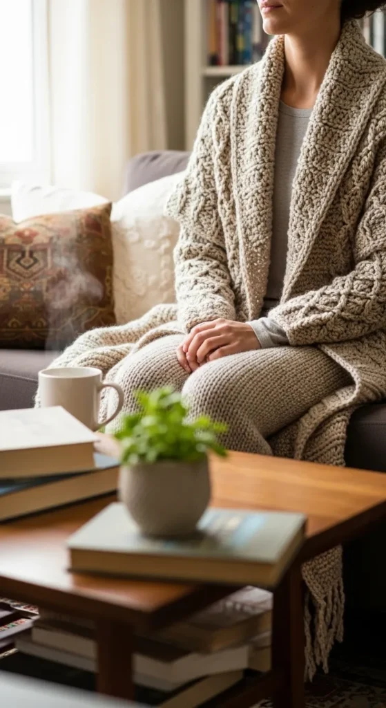 Shawl Collar Crochet Cardigan for Cozy Layers