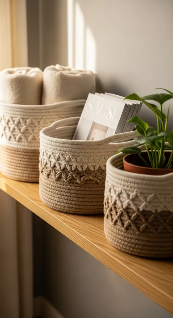Simple Rope Basket Storage